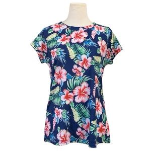 Sampeel tropical hibiscus tunic top